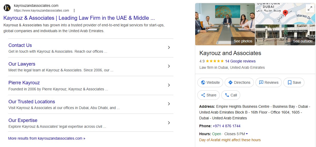 Kayrouz and Associates Google Business Profile Overview